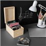 Creative Deco Boite Rangement en Bois pour CD et DVD | 16 x 24 x 14 cm | 3 Compartiments | avec Couvercle et Sans Poignées | Non