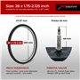 Fincci Paire Сhambres à air VTT 26x1.75x1.95x2.00x2.1 Pouces - Chambre a air 26 Pouces de Valve Presta 48 mm pour Route VTT bici