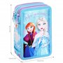 La Reine des Neiges Trousse à crayons remplie de fournitures scolaires pour enfants à 3 niveaux avec stylos, crayons et marqueur