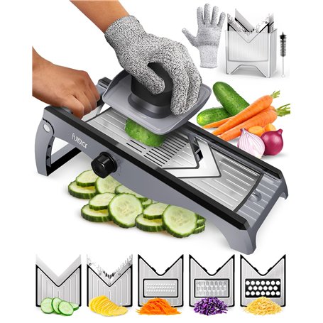 7-en-1 Réglable Acier Inox Mandoline Cuisine Coupe Legume Multifonctions - Mandoline Professionnelle Cuisine - Trancheur de Légu