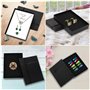 Kurtzy Petites Boites Carton Cadeaux en Papier Kraft Noir pour Bijoux (Lot de 12) - L16 x l12 x H3 cm - Boite Carton Kraft Mat a