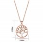 Philip Jones Collier Arbre de Vie Plaqué Or Rose Créé avec des Cristaux Zircondia®
