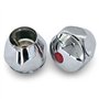 Couvercles de Tête Standard Wärmer Système pour Robinets Chaud & Froid 1/2'' - Métal Plaqué Chrome avec Boutons Rouges et Bleus 