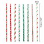 Paille Papier Noel (200 Pcs) - Paille Decorative Biodegradables 2 Couleurs Thème de Noel avec 8 Designs Différents - Paille a Bo
