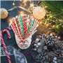 Paille Papier Noel (200 Pcs) - Paille Decorative Biodegradables 2 Couleurs Thème de Noel avec 8 Designs Différents - Paille a Bo