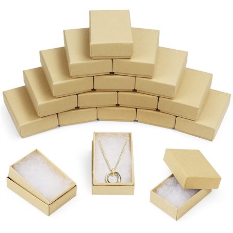 BELLE VOUS Ecrin a Bijoux en Kraft Garni de Polyester (Lot de 100) - 5