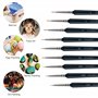 OVISEEN Détail Pinceau, 9 pcs Peinture Pinceaux pour Acrylique Huile Aquarelle Nail Art Pinceau de Détail Ensemble (0, 00 et 000