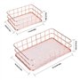 Pinsheng 2 Pièces Panier de Rangement en Fer Forgé, Paniers de Rangement en Fil Métallique pour Organisateur de Bureau en Or Ros