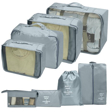 Belle Vous Lot de 8 Cubes Organisateur de Voyage - Sacs Organisateur de Valise/Bagage - Rangement Valise Organisateur pour Vêtem