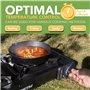 BLOSTM Réchaud de camping portable à gaz – Réchaud de camping à double brûleur avec système d'allumage automatique et contrôle d