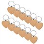 Porte Clé en Bois Coeur 12 Pièces à Graver, DIY pour la Gravure, la Peinture, le Lettrage - Cadeaux pour Couples, Partenaires, F