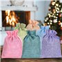 Colexy 24 Pièces Sac Cadeau avec Cordon de Serrage, Sachets en Jute Réutilisable, 6 Couleur Sacs de Toile de Jute, Organisateur