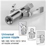 Disnace Embout Pompe à Graisse, Coupleur G de Graisseurs Double Poignée Original Raccord de Pistolet à Graisse Universal, 10000 