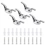 5 Pièces Crochet de Taquet Taquets D'amarrage Crochet de Corde de Mât Taquet Crochet Aveugle avec vis Bouchons en Plastique pour