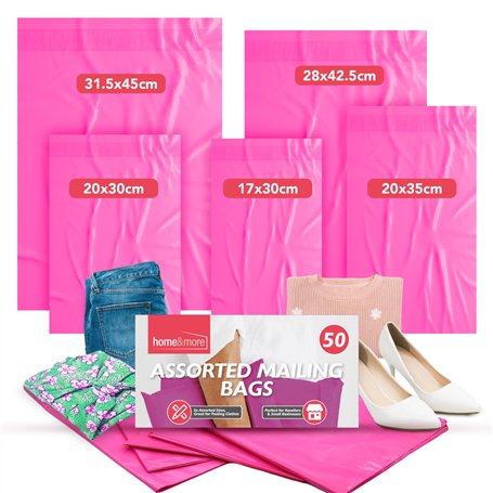 Lot de 50 sacs postaux roses assortis pour envoi de vêtements
