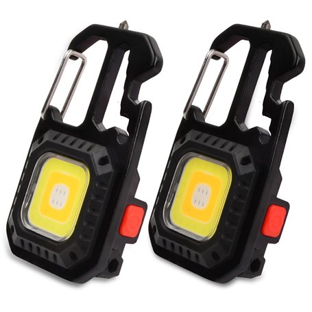 2Pcs Mini portable LED lampe de travail porte-clés lampe de poche