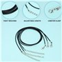 Kurtzy Paquet de 120 Cordons de Collier en Polyester Ciré Noir avec Chaîne et Fermoir Mousqueton - 50cm - pour Fabrication de Bi
