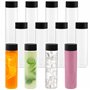 BELLE VOUS Lot de 12 de Bouteilles en Plastique Transparent avec Bouchons Étanches - 500ml - Bouteilles Réutilisables - Bouteill