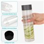 BELLE VOUS Lot de 12 de Bouteilles en Plastique Transparent avec Bouchons Étanches - 500ml - Bouteilles Réutilisables - Bouteill