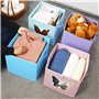 BELLE VOUS Lot de 4 Boites de Rangement Pliables en Tissu - Cube 30 x 30 x30 cm - Boite Pliable avec Poignées - Bac et Casier po