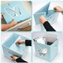 BELLE VOUS Lot de 4 Boites de Rangement Pliables en Tissu - Cube 30 x 30 x30 cm - Boite Pliable avec Poignées - Bac et Casier po