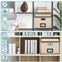 BELLE VOUS Boite de Rangement de Dossiers A4 - Couvercle et Etiquette - 31 x 37 x 25cm Boîte Tissu Pliable - Boîte à Documents D