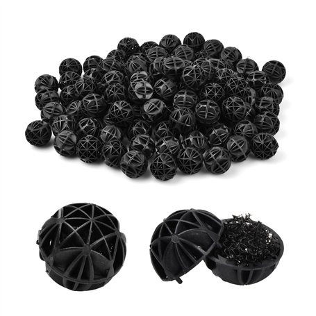 Wisebom Lot de 100 balles filtrantes bio pour aquarium - 16 mm - Filtre poreux bio - Balle biochimique pour filtration