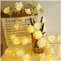 Jinlaili Guirlande Lumineuse Roses 20 LED à piles, 3 Mètres Chaude Blanche Guirlande led pour la décoration maison, Guirlande de