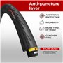 Fincci Pneu Velo Route 700с x 23с - Paire Slick Tire 23-622 avec Protection Anti-Crevaison 1mm pour Home Trainer, Adulte & Route