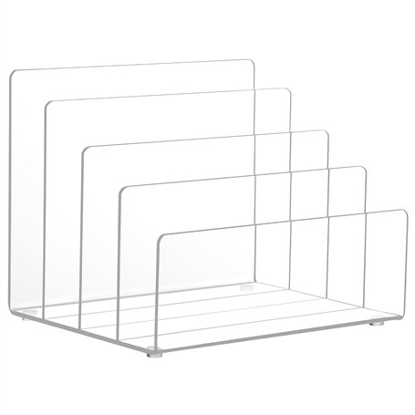 Winter Shore Rangement Acrylique pour Bureau - Organisateur Transparent à 4 Sections - Range Document pour Courrier