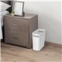 Winter Shore Petite Poubelle Blanche 6L (Lot de 4) - Corbeille Papier en Plastique Fine avec Poignées Intégrées - Poubelle Burea