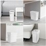 Winter Shore Petite Poubelle Blanche 6L (Lot de 4) - Corbeille Papier en Plastique Fine avec Poignées Intégrées - Poubelle Burea