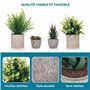Winter Shore Plantes Artificielles Interieur (Lot 4) Petite Plante Artificielle Decoration Style Champetre - Fausse Plante en Po