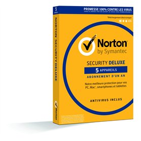NortonLifeLock Security Deluxe 2019 | 5 Appareils | 1 an | PC/Mac/iOS/Android | Téléchargement