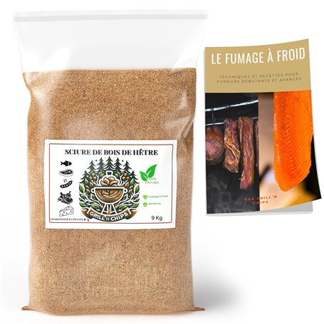 Sciure de Bois de Hêtre 9Kg – Qualité Pro pour Fumage à Froid – 100% Naturelle – Granulométrie 0