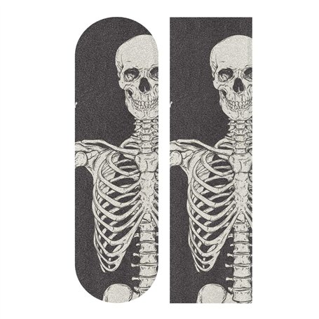 Mnsruu Squelette humain posant isolé Skateboard Grip Tape Feuille Scooter Deck Papier Sable 22