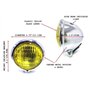 Phare de moto universel 120mm en CHROME avec lentille jaune pour Chopper, Bobber, Cafe Racer, Scrambler Project, Custom Street B
