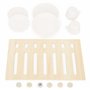 Mamabrum Lave-Vaisselle Jouet en Bois pour Enfants - Set Cuisine avec 6 Aimants, 2 Grandes Assiettes, 2 Petites Assiettes, 2 Tas