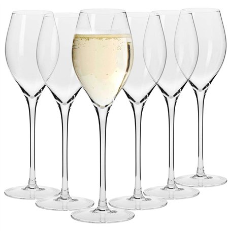 Krosno Verre Cristal de Prosecco Champagne | Lot de 6 | 280 ML | Collection Harmony | Parfait la Maison