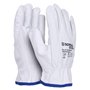 DONAU SAFETY Gants de travail de qualité supérieure Driver en cuir de chèvre / 1 paire/Taille 10 / XL/Blanc/Gants en cuir avec p