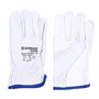 DONAU SAFETY Gants de travail de qualité supérieure Driver en cuir de chèvre / 1 paire/Taille 10 / XL/Blanc/Gants en cuir avec p