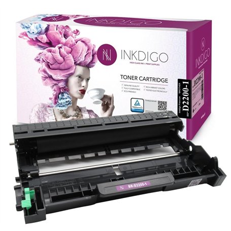 DR2200 XL - Tambour noir compatible avec les imprimantes Brother MFC-7360N MFC-7460DN MFC-7860DW FAX-2840 FAX-2940 HL-2130 HL-22