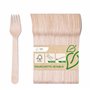 Love Nature Fourchette Jetable 100 pièces - Couverts Jetables en Bois - Fourchettes Écologiques et Biodégradables - Solides pour