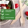 Love Nature Fourchette Jetable 100 pièces - Couverts Jetables en Bois - Fourchettes Écologiques et Biodégradables - Solides pour