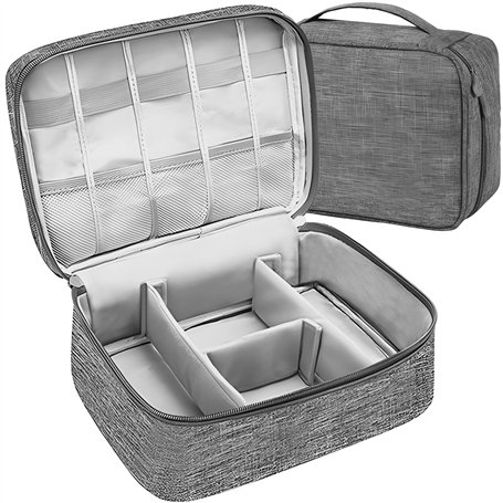 Retoo Sac Câble Multifonctionnel Sac de Voyage Universel Électronique Cable Management Cubes 2 Couche pour Tablette Disque Dur E