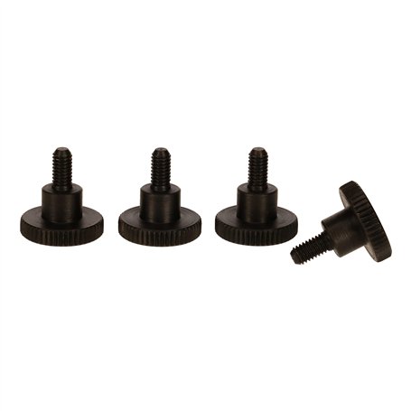PrecisionGeek Moleté Pouce vis/Vis d'épaule en Acier Noir DIN 464 M4 x 8mm - Lot de 4