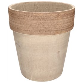 KOTARBAU® Pot de fleurs en terre cuite - Diamètre : 28 cm - Résistant au gel - Bord nervuré - Café