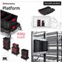 Kistenberg Chariot à plateforme KXBPFIX X-Block Solid Toolbox modulaire