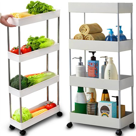 Retoo Chariot de cuisine à 4 niveaux