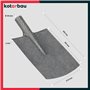 KOTARBAU® Bêche Robuste de 290 x 190 mm pour Manche de 38 mm de diamètre - Pelle en Acier pour Planter sans Manche